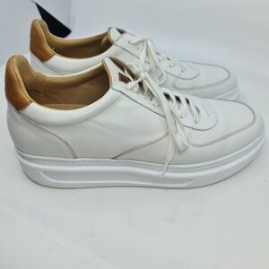 Mezlan White Leather Apron Sneaker Men's 10.5  Spain A20208